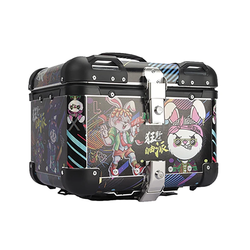 

45л 40л хвостовая коробка для мотоцикла, верхний чехол из алюминиевого сплава, большая емкость, запираемая задняя туристическая коробка для хранения шлема со светоотражающим дизайном