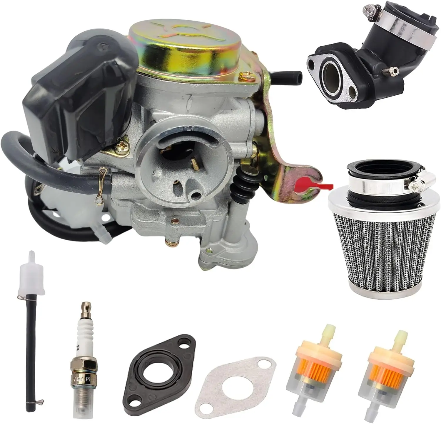 Carburador de 50cc, 4 Tiempos, GY6, Alto Rendimiento, 139QMB, Compatible con Scooter/Ciclomotor de 49cc/50cc, Motor PD18J, Taotao
