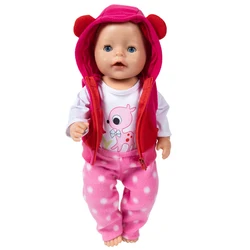 Doll Clothes For 18Inch/45cm Born Baby Doll Jacket Clothes Pants Set Baby New Born Doll Down Coat Children Toys Wear Girl Gift