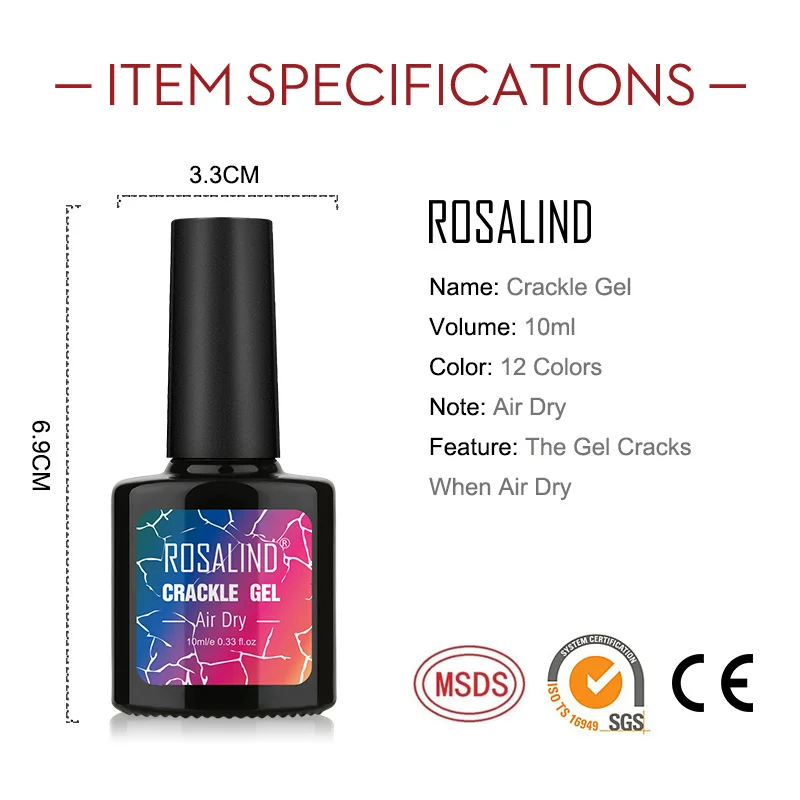 Crackle Gel Polish Cracking Nail Lacquer Quick Drying Nail Art Gel Manicure For UV Semi Permanent Base Top Coat