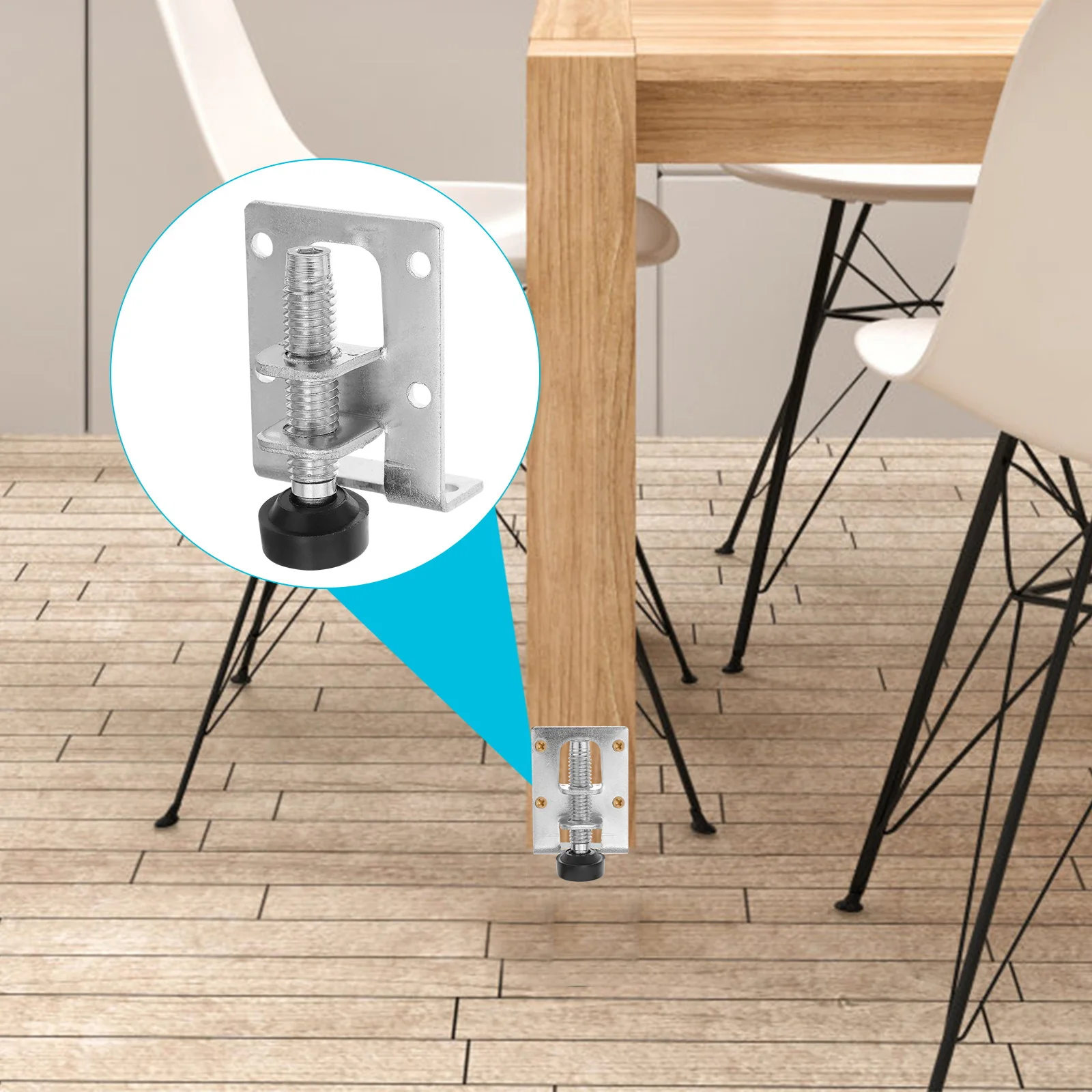 

4pcs Furniture Leveler Heavy Duty Steel Adjustable Feet Pad for Cabinet Wardrobe Cabinet Leg Leveler Table Workbench