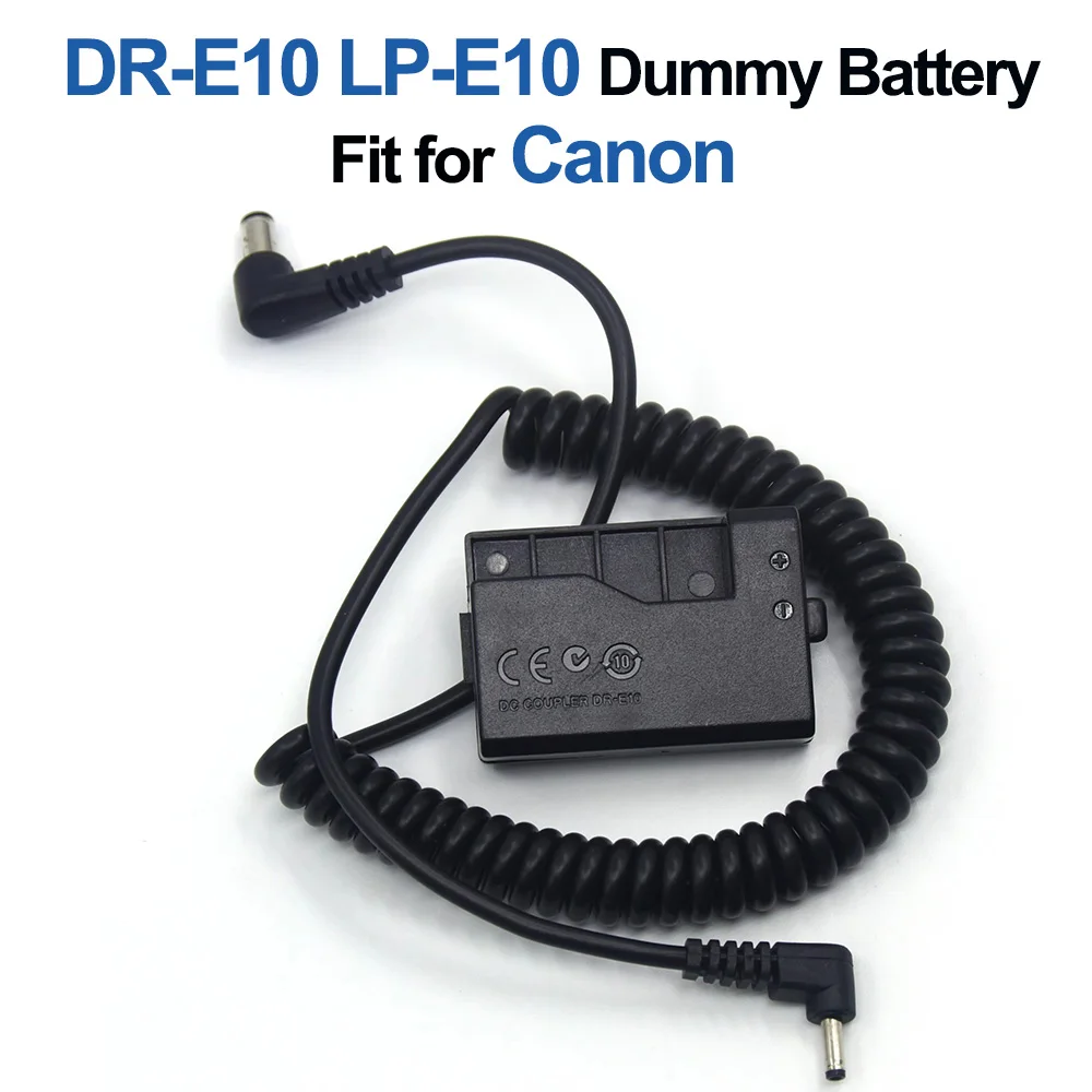 LP-E10 LPE10 LC-E10 E10C Dummy Battery DR-E10 DC Coupler with Spring Cable Fit for Canon EOS 1100D 1200D 1300D 1500D X50 X70 T3