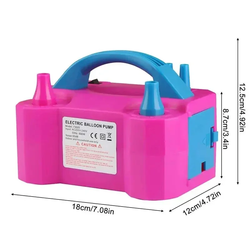 Portable High Voltage Double Hole AC Inflatable Electric Balloon Pump Electric Air Balloon Pump Dual Nozzle Inflator Blower