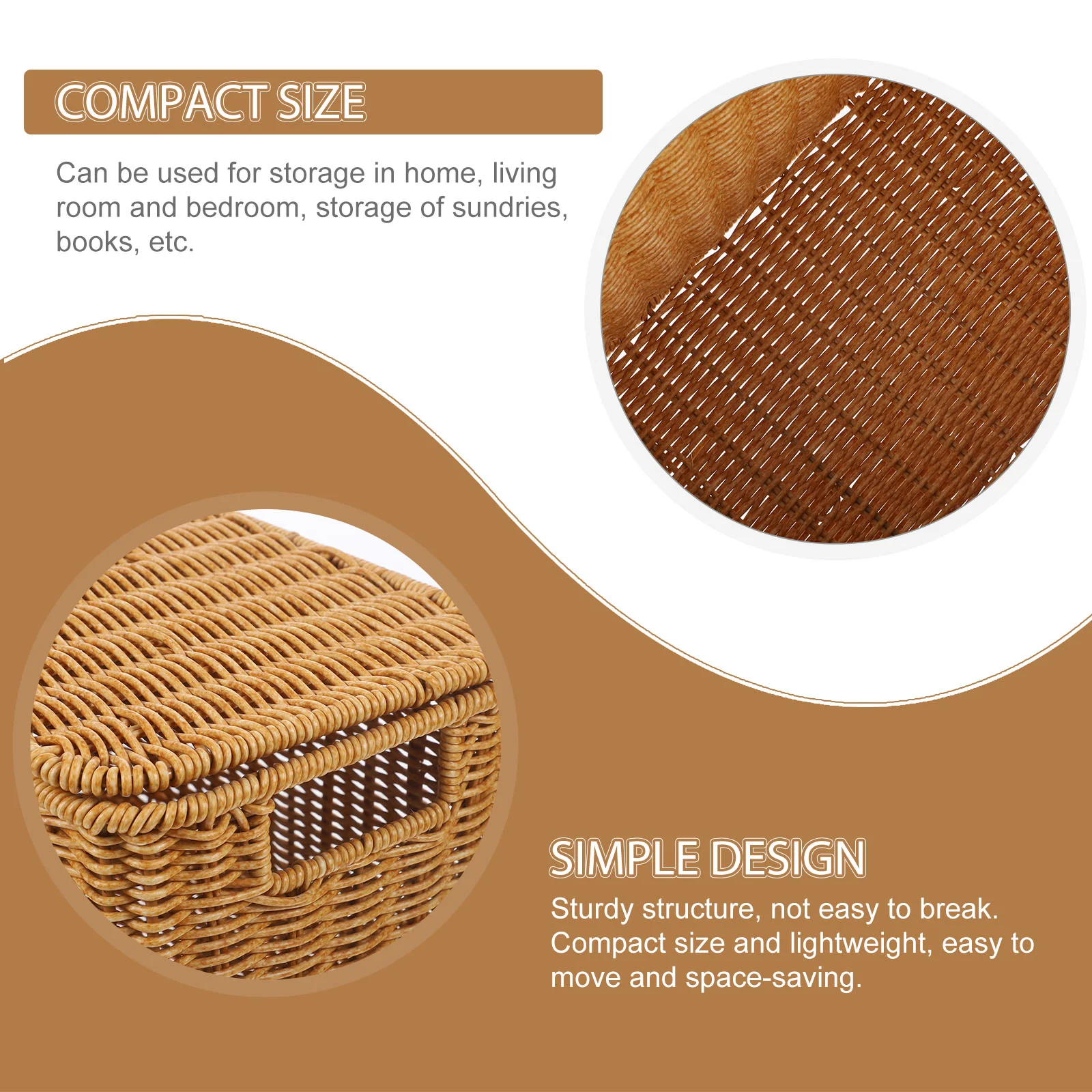 Storage Bins with Lids Hamper Woven Box Indoor Basket Clothing Toy Wicker Rattan Clothes Large Home for