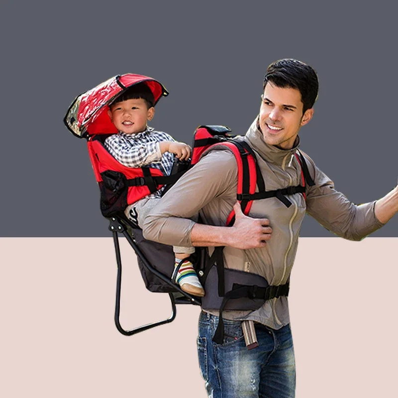 Foldable Baby Hiking Backpack – Waterproof Toddler Carrier Outdoor Climbing Chair with Backrest Shoulder Carry Seat for Children