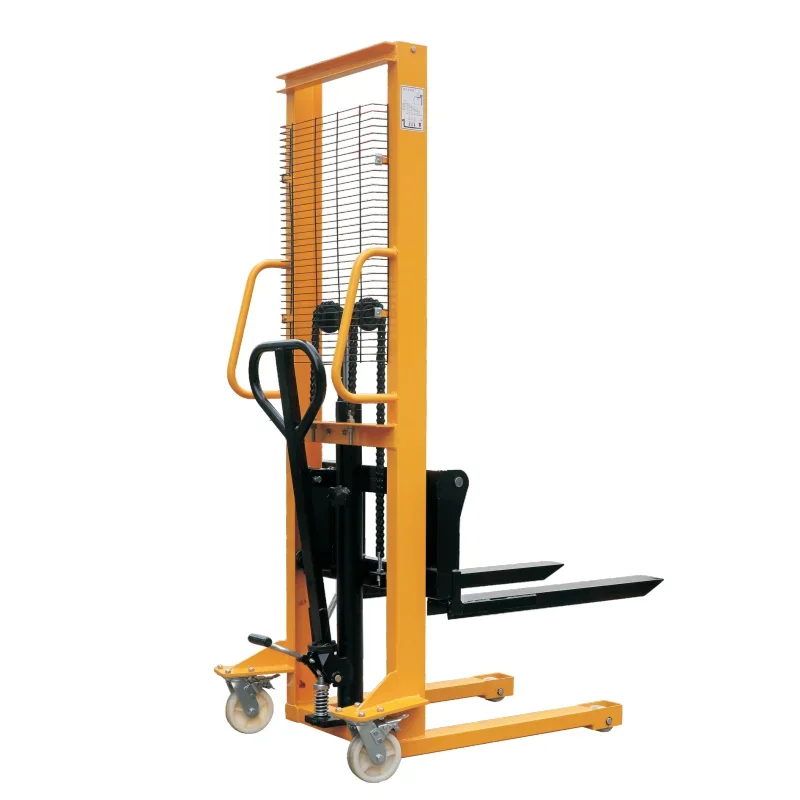 

1.6m Maximum Fork Lifting Height Adjustable Fork Manual Hydraulic Hand Pump Stacker Loading Center 380mm