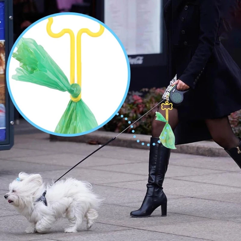 Bag Holder with for Touch Fasteners Attachment Hands-Free Holder Waste Bag for Carrier Clip for Leash Walking The Dog