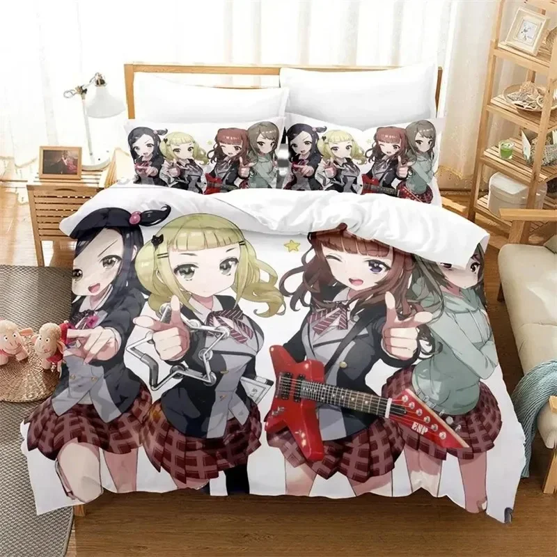 

3D Printed BanG Dream Anime Girls Band Party Bedding Sets,Girls bed supplies set duvet cover bed comforter set bedding set