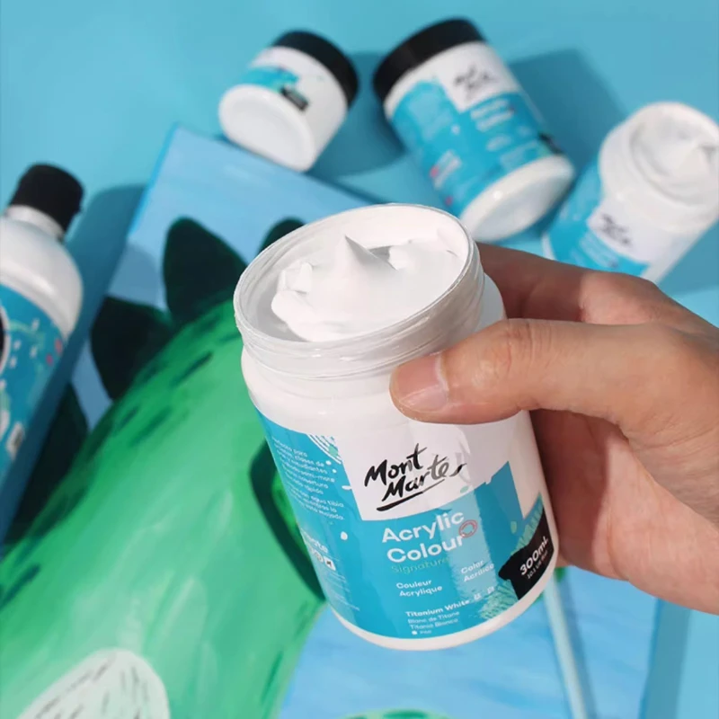 100/300/500ml Acrylic Paints Titanium White Quick-drying Waterproof Sun-resistant for Stone Wood Canvas Painting Graffiti