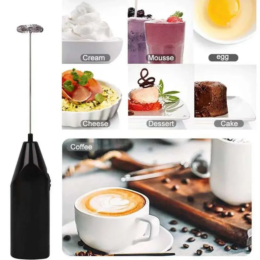 Electric Milk Frother Coffee Machine Mixer Cappuccino Foam Blender Egg Beater Handheld