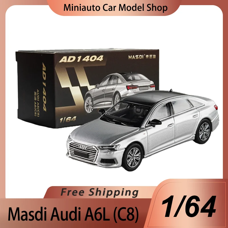 

New Product In Stock Masdi 1:64 Audi A6L C8 Version Alloy Miniature Diecast Model Audi Sports Car Model Custom Toys Kids Giif