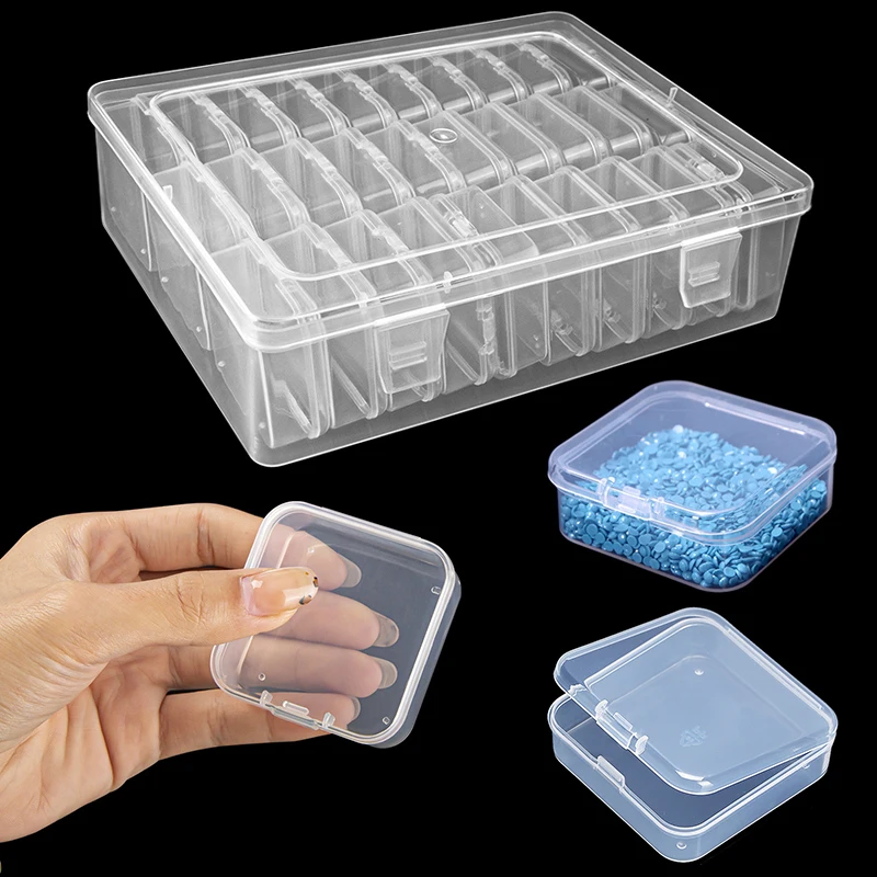 Small Cube Storage Kit 5.5CM Clear Plastic Mini Square Storage Box Large Outer Container Jewelry Organizers Minimalist Style ZYF