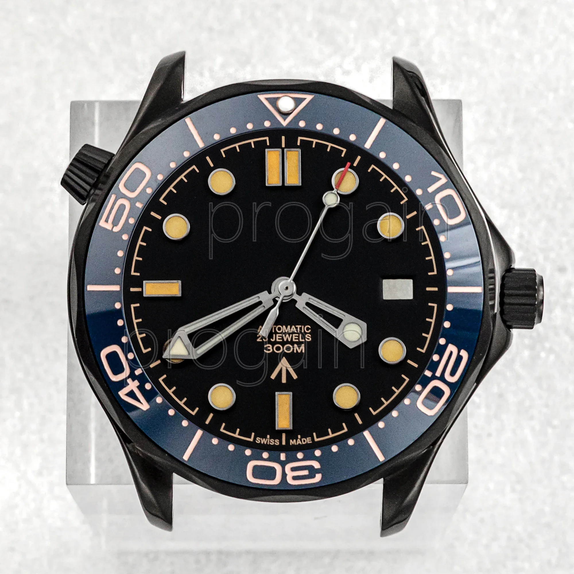 

For Seamaster 300 Watchcase 31mm Dial with 40mm Transparent Case Set Fit NH35A NH36 Automatic Movement Mod Parts Replacements