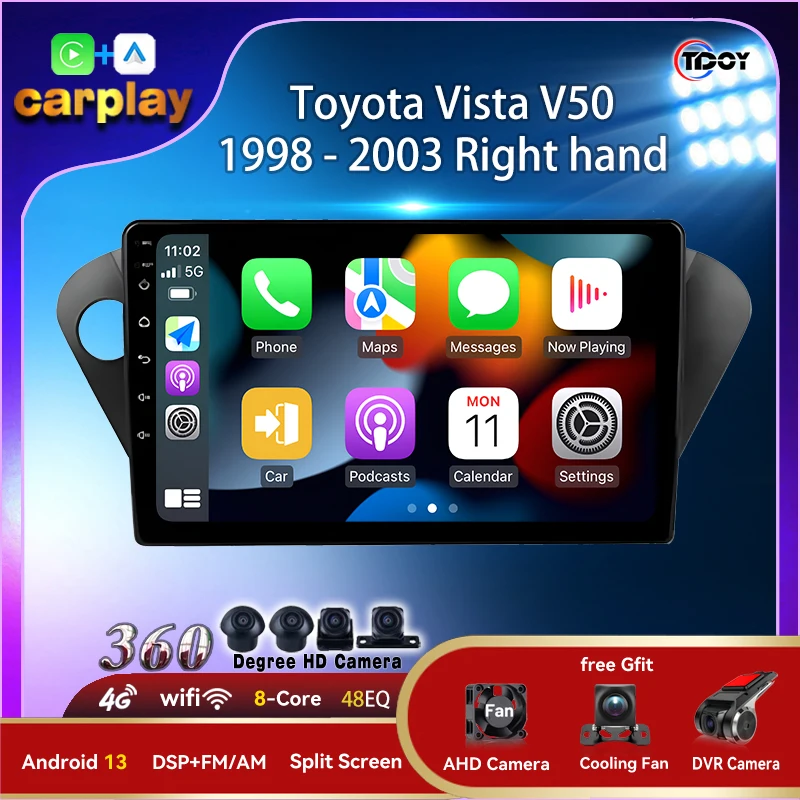 

Autoradio Android 15 Player for Toyota Vista V50 1998-2003 RHD Carplay Android Auto Wireless 8Core WIFI GPS Car Audio Subwoofer