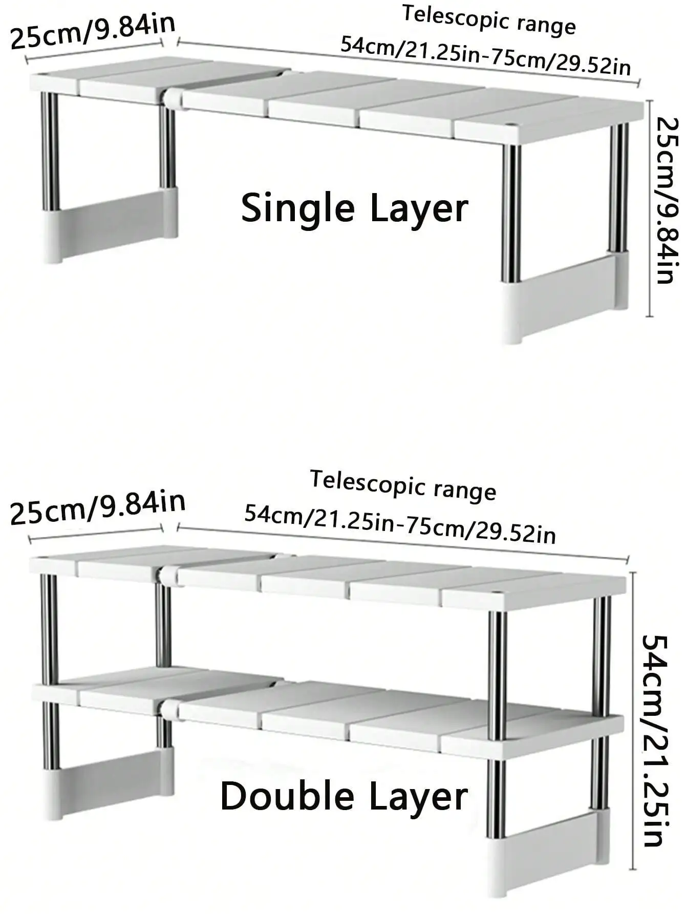 1pc/Retractable Bathroom  Rack, Bathroom Layered Shelving Unit, Sink Under-The-Counter Organizer, Bathroom Cabinet, Ideal For Ba