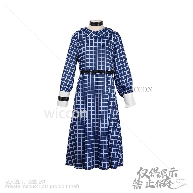 2024 Costume di Halloween Cosplay Film horror americano Cos Esther Orfano Esther Parrucche Abito blu Parrucca Lolita per donna Ragazza Natale