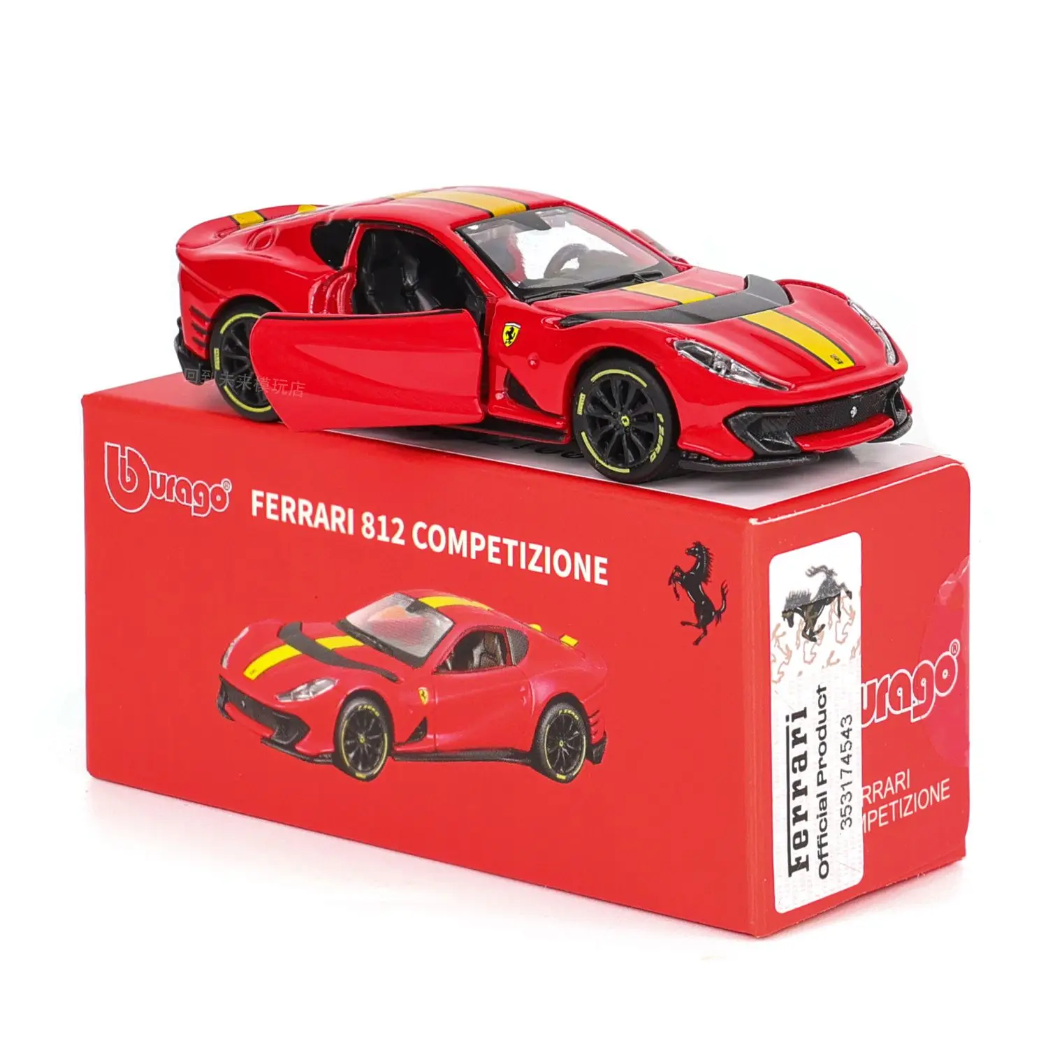 Bburago 1:64 Ferrari SP1 812 COMPETIZIONE ENZO F40 F12TDF SF90, série de modelos de carros, brinquedos de presente de Natal para meninos.