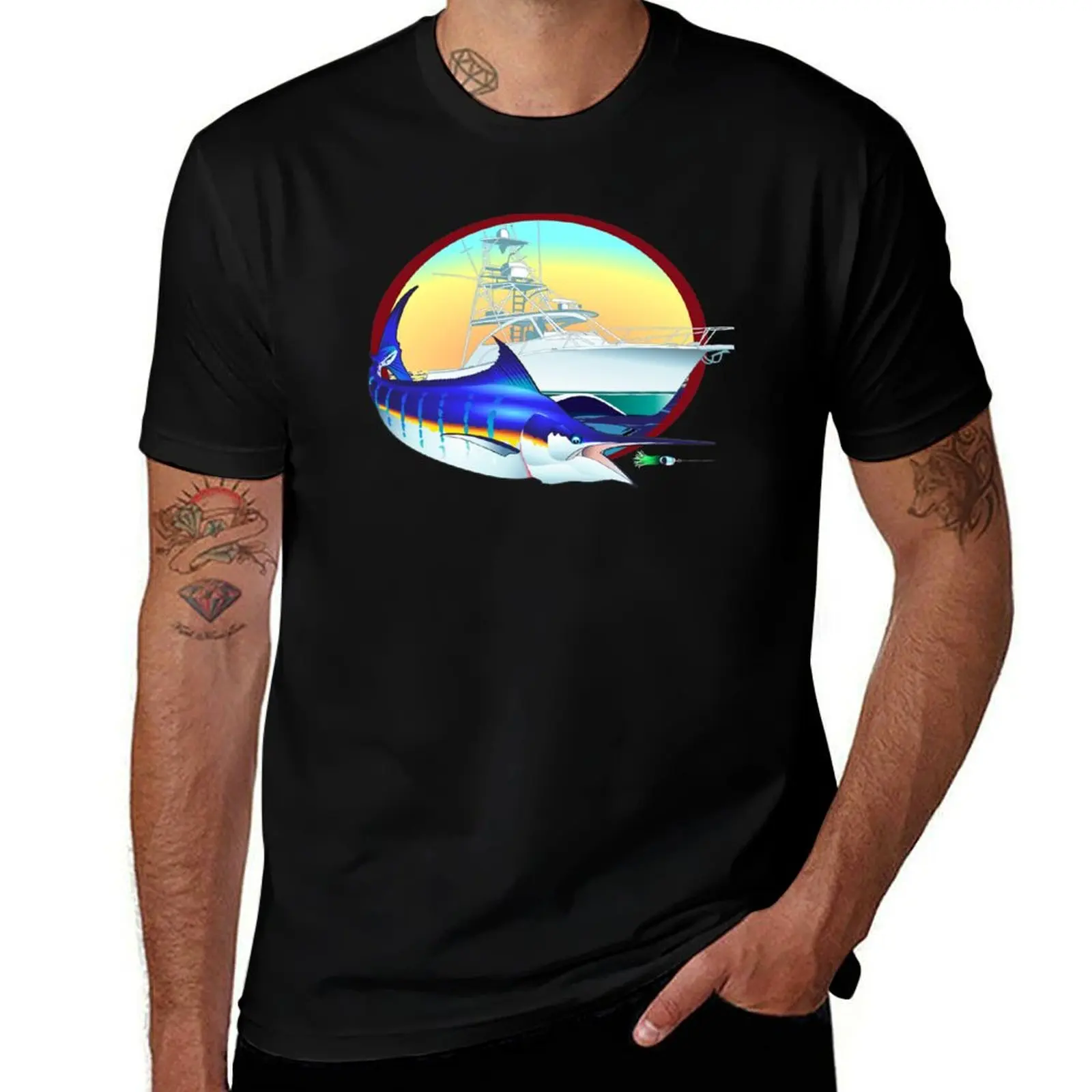 Marlin Boat Lure T-Shirt plus size clothes graphic tee shirt vintage t shirts mens graphic t-shirts hip hop