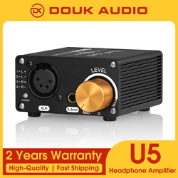 Douk Audio U5 HiFi Fully Balanced Headphone Amplifier w/Volume Control Desktop Stereo Earphone Amp for XLR / 4.4mm Headsets