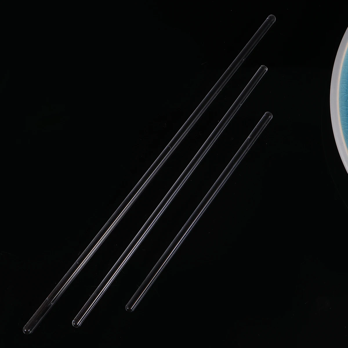 12Pcs Glass Stirer Transparent Round Head Solid Glass Stirring Rod Laboratory Chemical Test Coffee Milk Stirring