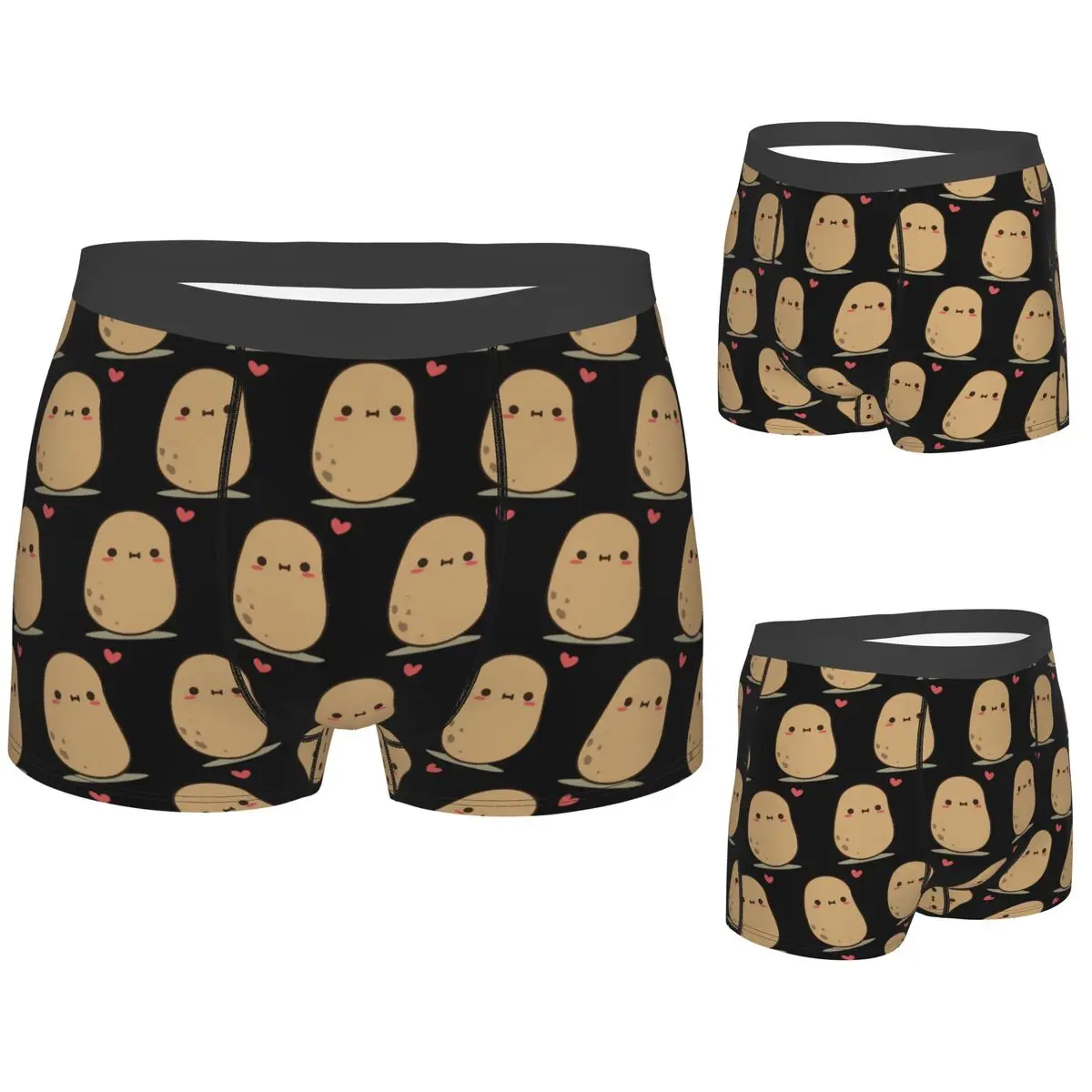 

Boxer Underpants Shorts Cute Potato In Love Panties Male Comfortable Underwear for Homme Man Boyfriend Gift