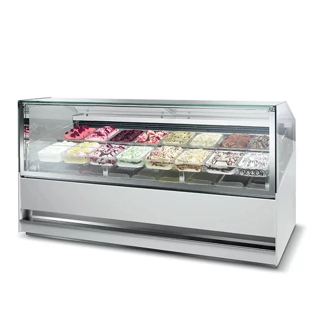 

PROSKY Big Capacity Single-temperature Ice Cream Display Showcase Refrigerator Freezer