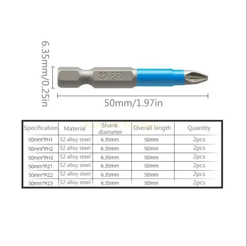 Punta per cacciavite a croce con anello magnetico forte antiscivolo in acciaio legato S2 Punta per cacciavite elettrico 50mm 65mm 75mm 100mm 150mm 200mm