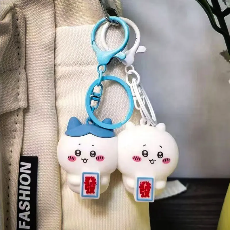 

Japanese Anime jiyis Couple Magnetic Keychain Set Cute Usagi & Hachiware Bag Charms Pair of Matching Keyrings