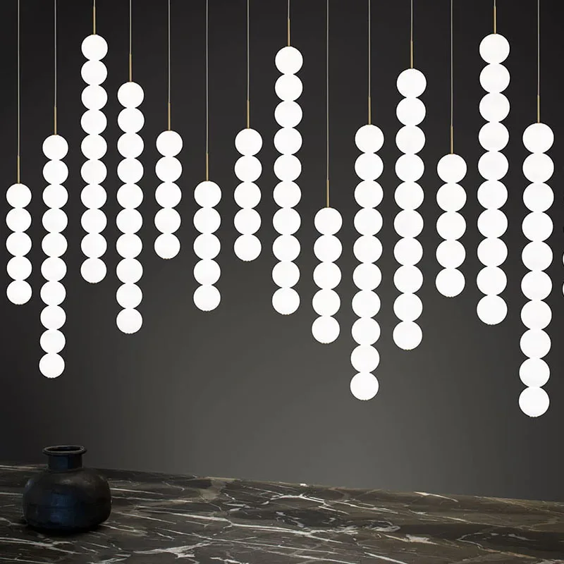 Modern Glass Pearl Ball Led Chandelier Lighting Living Dining Room Decor Led Chandeliers Lamp Bedroom Hanging Lights Luminaire