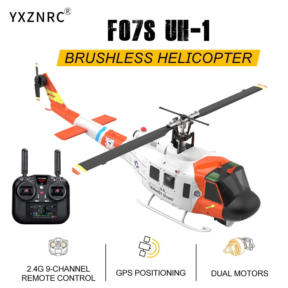 YUXIANG RC Helicopter F07S 2.4G 9CH Gyro GPS Optical Flow Positioning 5.8G Camera Dual Brushless Motor 1/34 Scale RC Aircraft