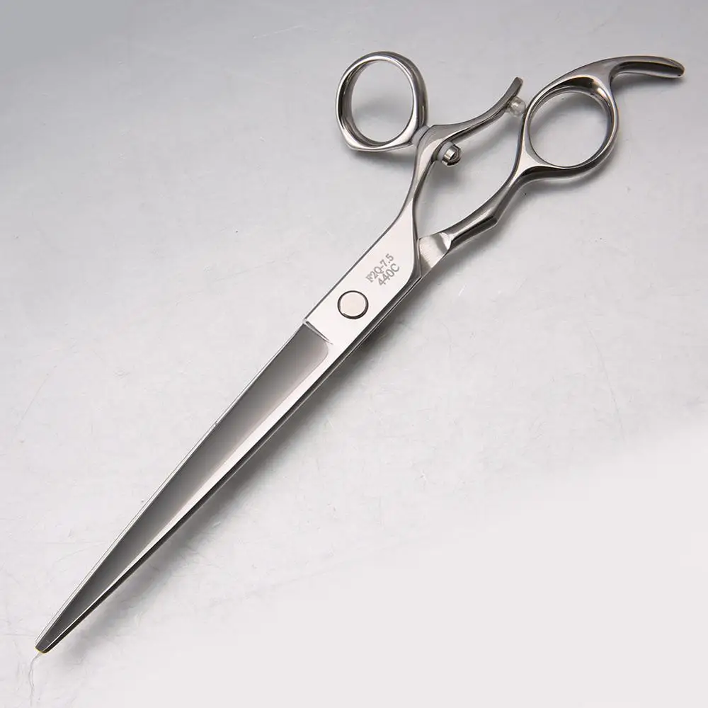 440C Steel 7.5\'\' 8 Inch rotate handle shear Pet Dog Cutting Swivel Thumb Scissors