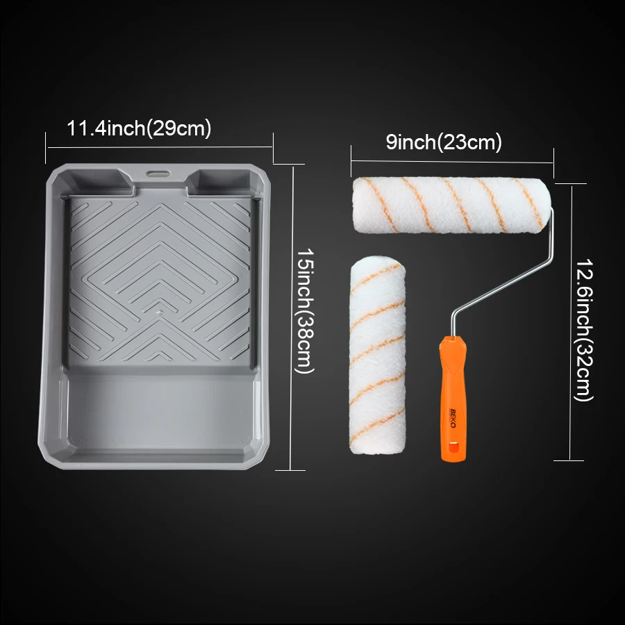 Complete Paint Tool Kit for Home & Office Renovation - Includes Brushes, Rollers, Tray & More - Durable Plastic JZ0292 view 4