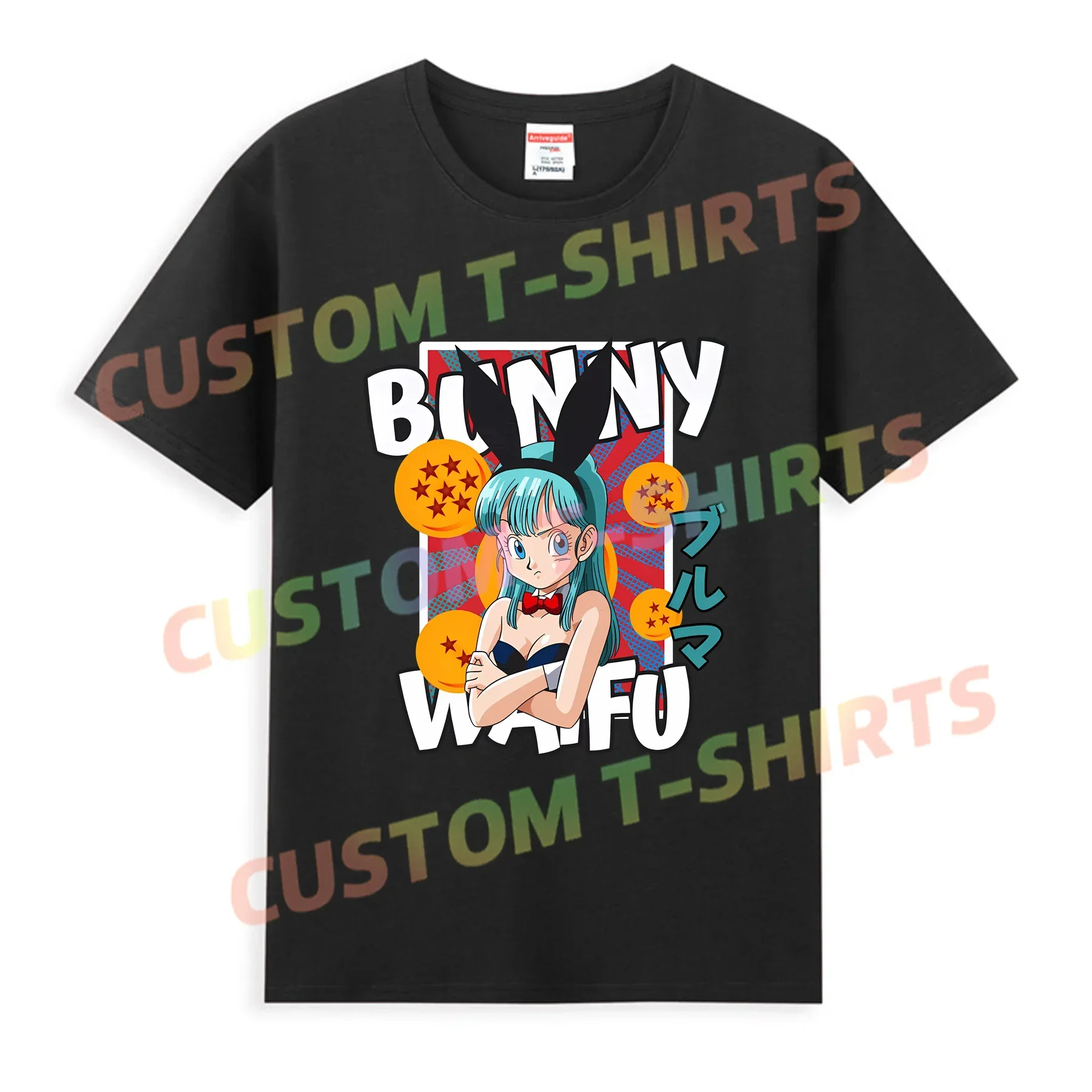 

2025 Men Bunny Waifu T Shirt Casual Bulma Japanese Manga T-shirt Oversized Anime Clothing Vegeta Comfortable Streetwear S-3XL