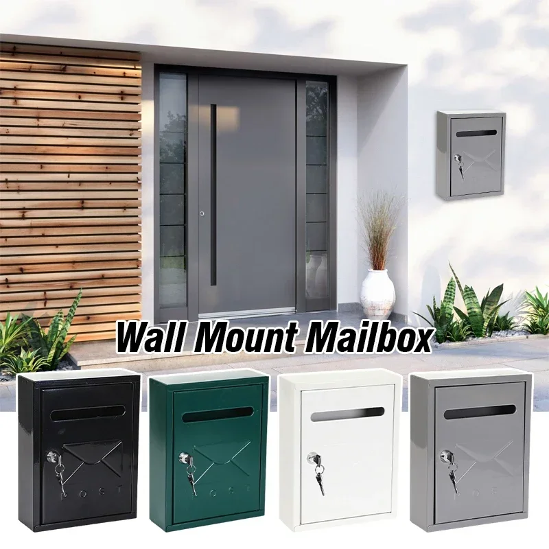 Outdoor Business Mailbox Wall Mount Mailbox Storage Letterbox for Ornament Large Capacity Easy Installation Package Drop