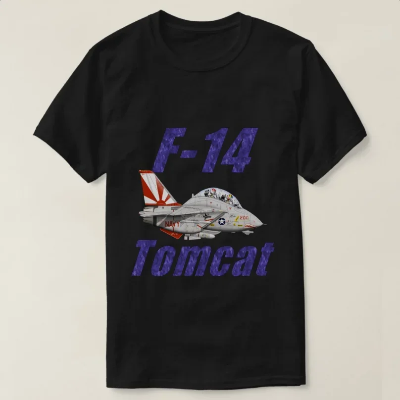 Cartoon Sundowners Squadron F-14 Tomcat Fighter T-Shirt 100% Cotton O-Neck Summer Short Sleeve Casual Mens T-shirt Size S-3XL