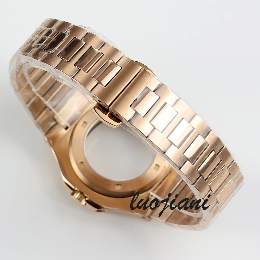 40mm PVD black/rose gold/silver watch case square and strap 316L steel sapphire for nautilus nh35 nh36 nh36 movement 29.8mm dial