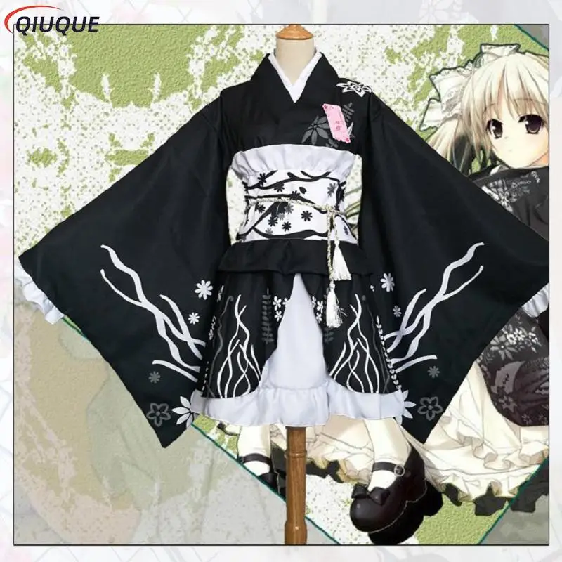 

Yosuga no Sora Cosplay Costume Sora Kasugano Kimono Lolita Dresses Japanese Summer Festival Kimono Women Dress