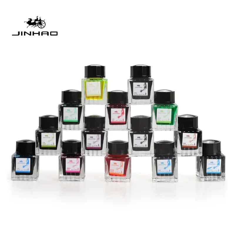 JINHAO 30ml Muilt Color Signature Pen Ink Fountain Pen Glass Bottled Ink Refill Cartridge School Writing Supplies Stationery