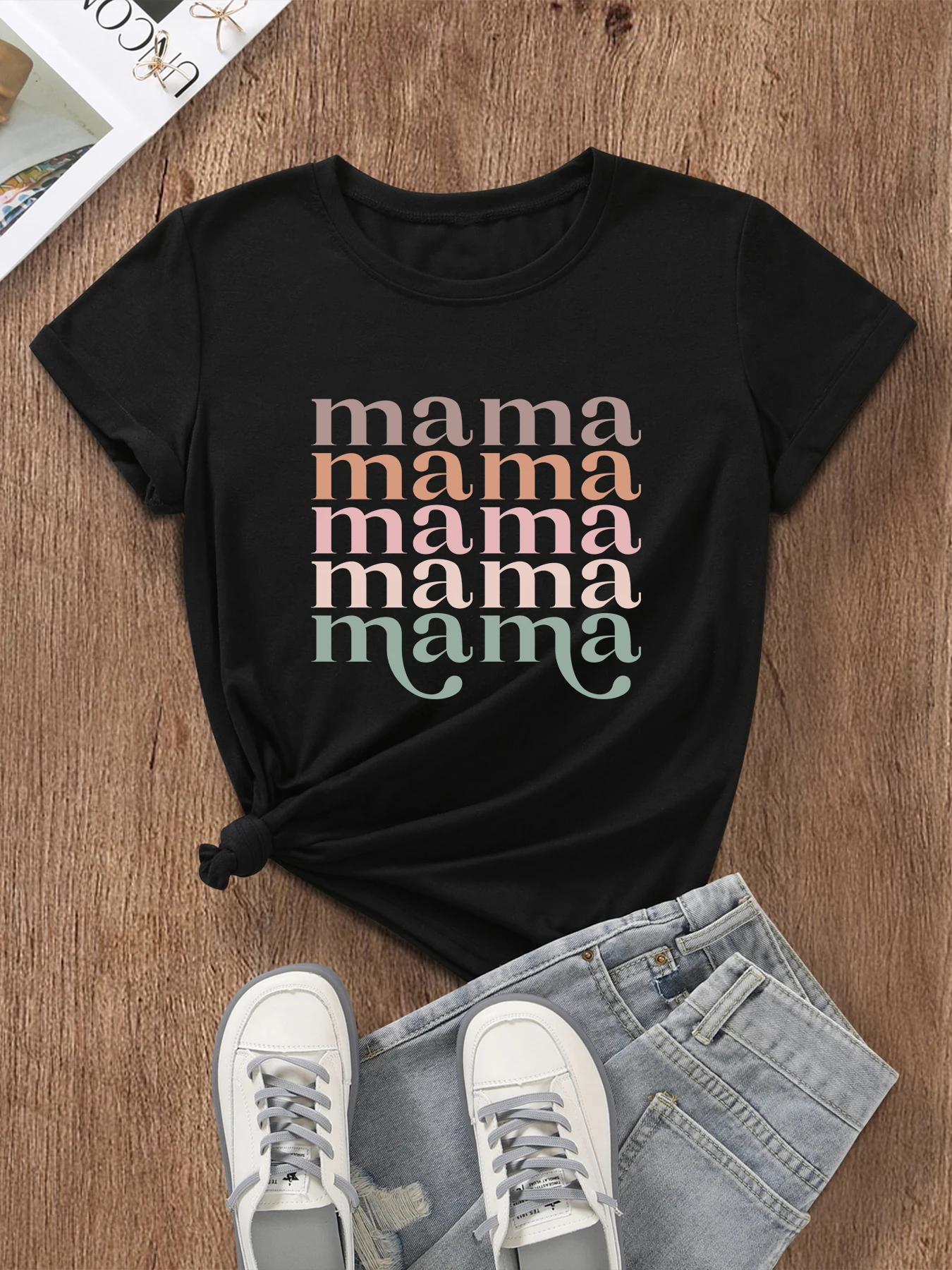 

MAMA T-shirt Cotton Gothic style Aesthetic fashion unisex Casual Short Sleeve Tee