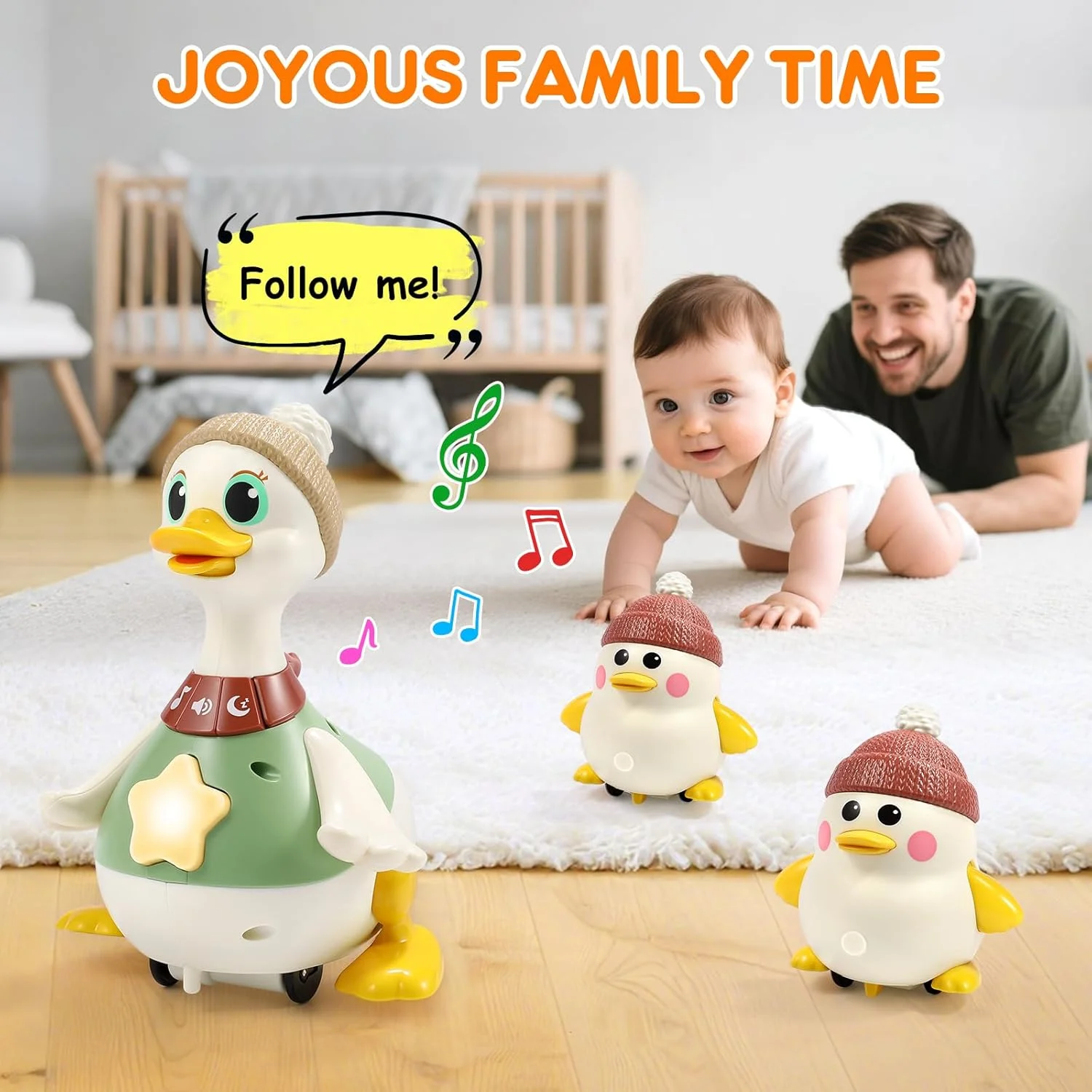 Infant Baby Toys Musical Crawling Duck Toy Early Education Toy Safe and non-toxic for Toddlers Boys Girls