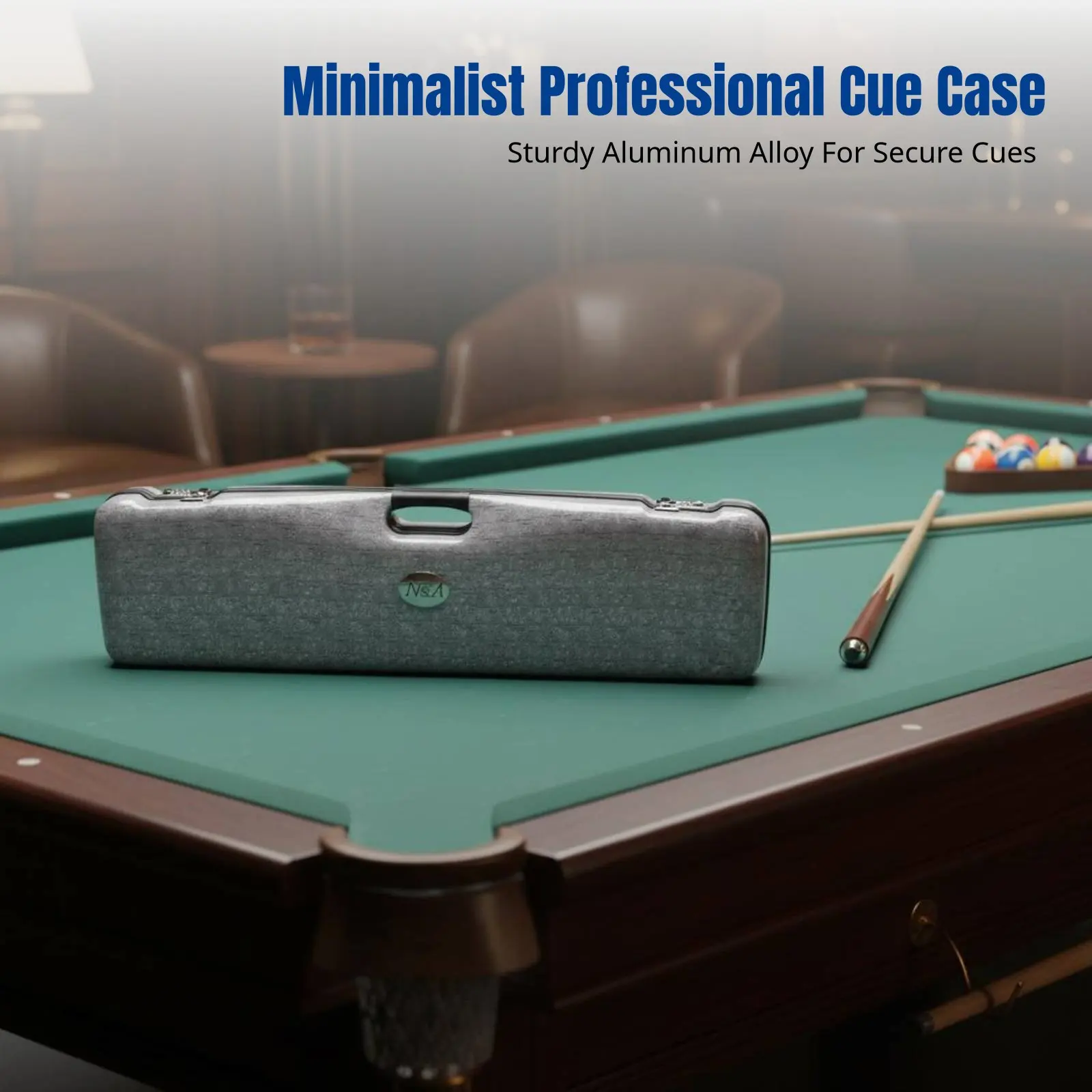 

Aluminum Alloy Cue Case, Handheld Billiard Cue Box, Integrated 9sphere Cue Storage, Secure Combination Lock, Protective Foam