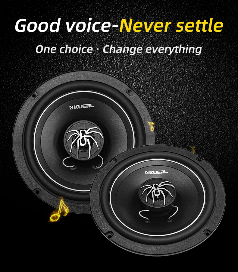 Factory New Spider-Style 2-Way 6.5inch 91DB Car Audio HIFI Coaxial Speaker High Power Active Auto Speaker RMS Power 60W Max 120W