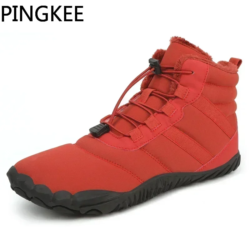 PINGKEE VENOCON Barefoot Wide ToeBox Shoes Men Women Leather Winter Athletic Minimalist Sneakers Snow Boots Wide Feet Footwear