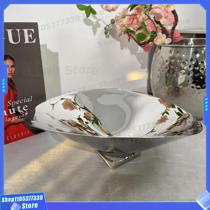 Nordic Light Luxury Fruit Plate Dried Fruit Tray Living Room Home Decor Ornament Housewarming Gift Modern Style Serving Dish