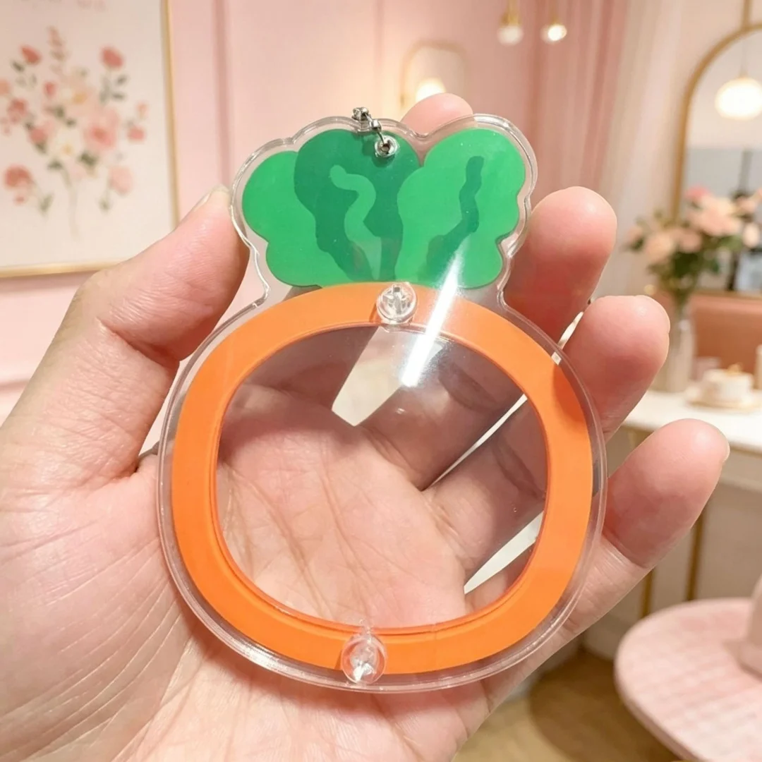 Acrylic Diy Shaker Keychain Carrot Shaped Keychain Handmade Decoration Key Chain Bag Pendant Decorative Craft