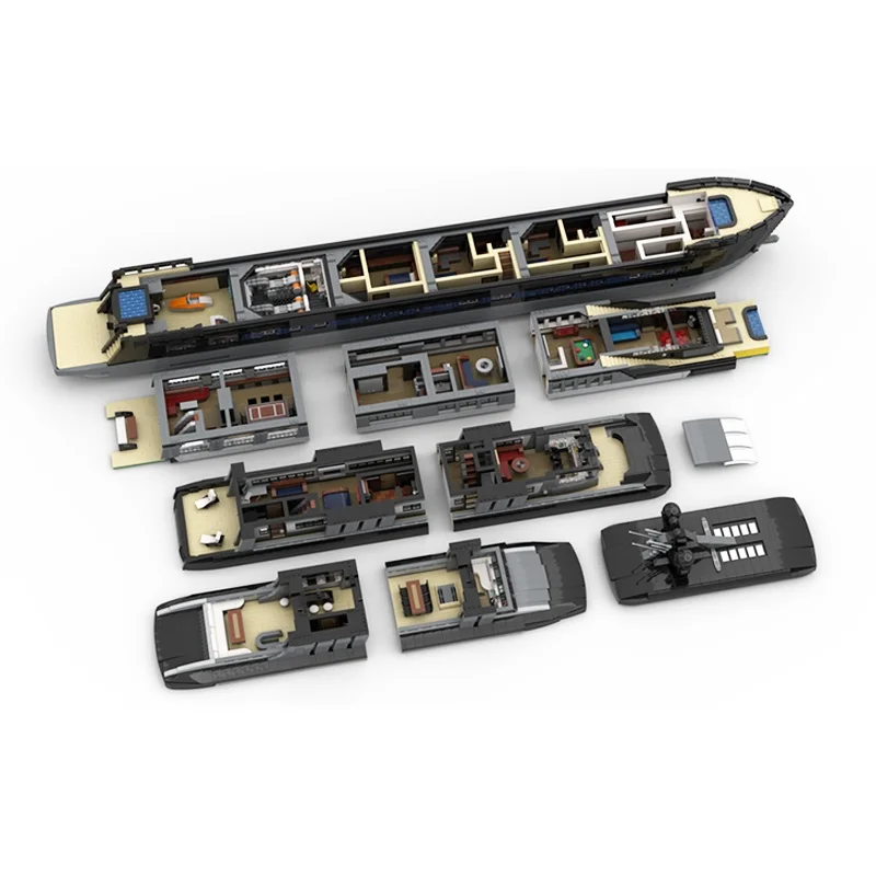 ตัวต่อ MOC เรือยอชท์หรูขนาดใหญ่ 16185 ชิ้น แบบจำลองเรือขนาดเล็ก ของเล่นตัวต่อสถาปัตยกรรม DIY ไอเดียของขวัญคริสต์มาสสำหรับเด็ก