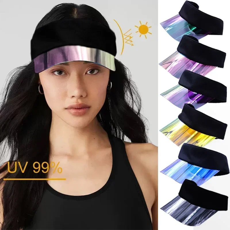 Visor Cap Women Multicolor Yoga Summer Hats Empty Top Outdoor Sport Visors UV Protection Casual Baseball Cap Beach Accessories