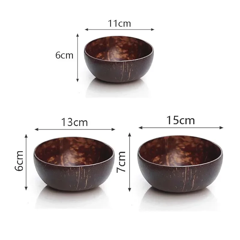 Natural Coconut Shell Bowl Coconut Bowl Light Food Container Fruit Salad Milkshake Dessert Bowl Southeast Asia Tableware Package