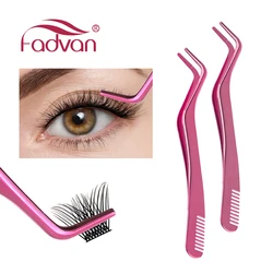 FADVAN Eyelash Comb Tweezers DIY Cluster Eyelash Extensions Tweezer 1 Stainless Steel Anti-Static Non-Magnetic Eyemakeup Toolsls