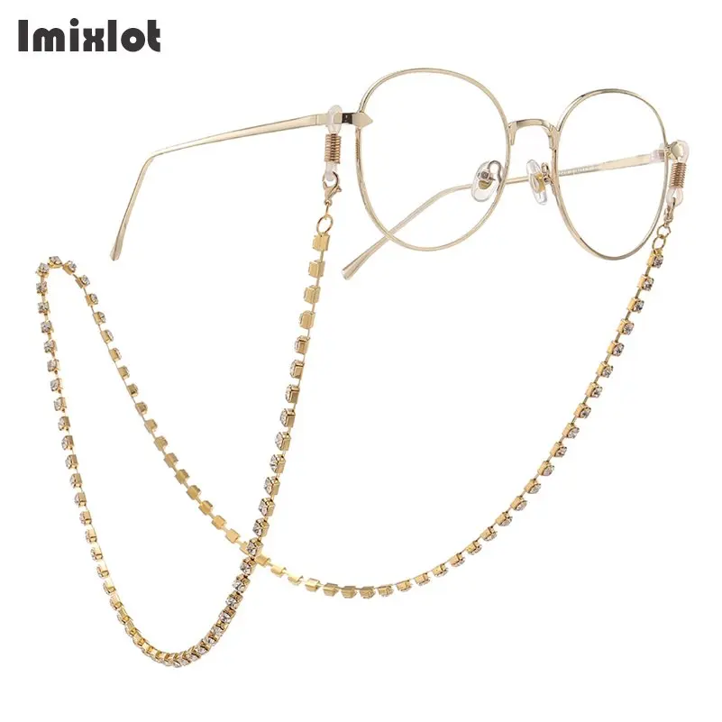 Fashion Crystal Glasses Chains for Women Gold Silver Color Metal Sunglasses Cord Holder Eyewear Lanyard Necklace Strap Rope